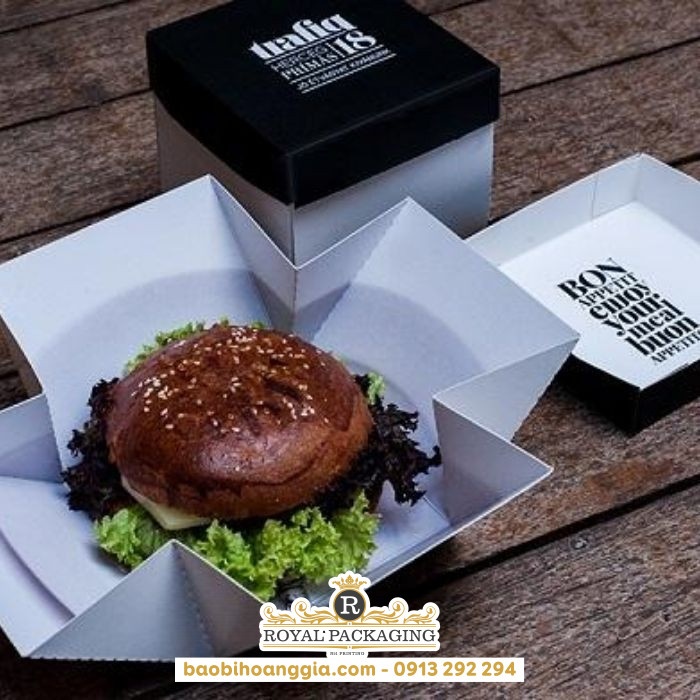 Công dụng của hộp giấy đựng bánh hamburger