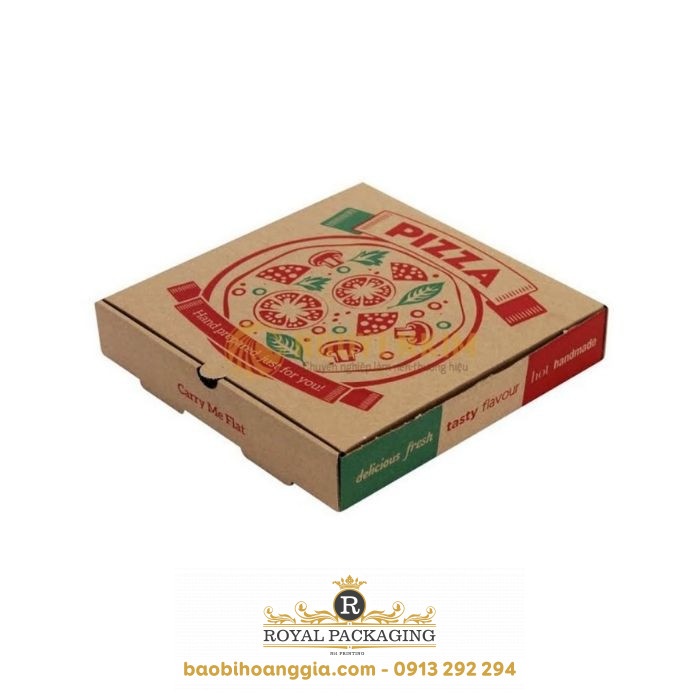 Kích thước và kiểu dáng thường gặp của hộp bánh pizza