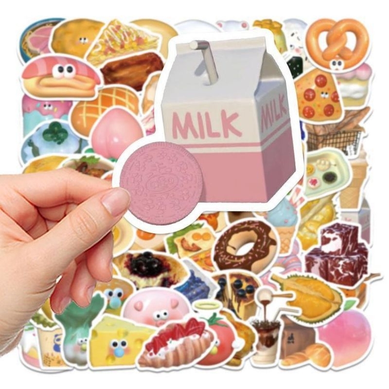 Đặt làm sticker cute food, sticker đồ ăn dễ thương tại xưởng in Bao Bì Hoàng Gia