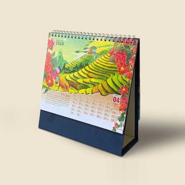 Mẫu lịch để bàn chữ A chủ đề cảnh đẹp thiên nhiên
